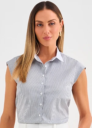 Principessa - Camisa Listrada com Manga Copinho Kayele - PRINCIPESSA