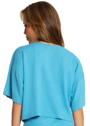 Endless - Camisa de Linho Feminina Azul - ENDLESS