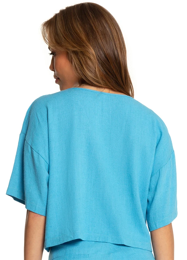 Endless - Camisa de Linho Feminina Azul 2