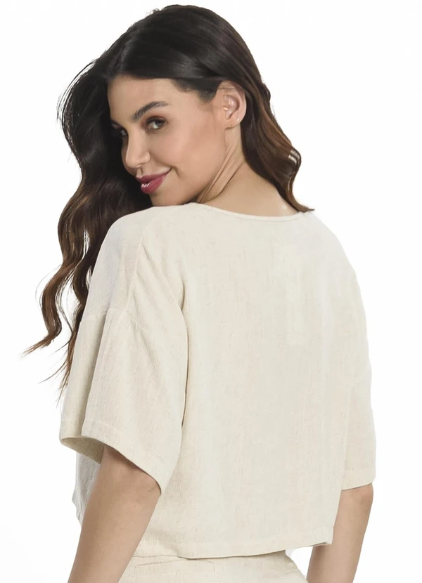 Endless - Camisa de Linho Feminina Bege 2