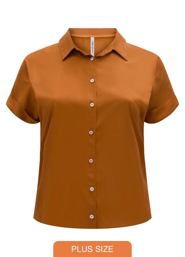 Lunender Mais Mulher - Camisa de Mangas Curtas com Botões Laranja