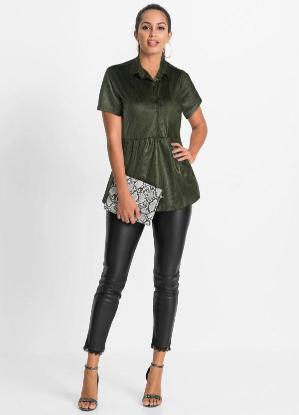 bonprix - Camisa de Suéde Animal Print Cobra Verde 3