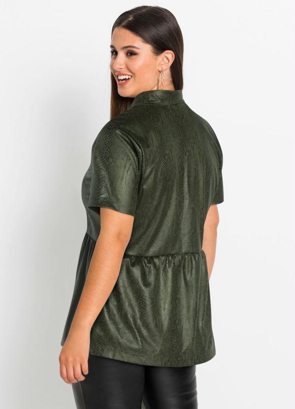 bonprix - Camisa de Suéde Animal Print Cobra Verde 6