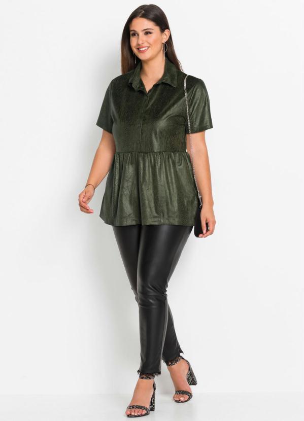 bonprix - Camisa de Suéde Animal Print Cobra Verde 7