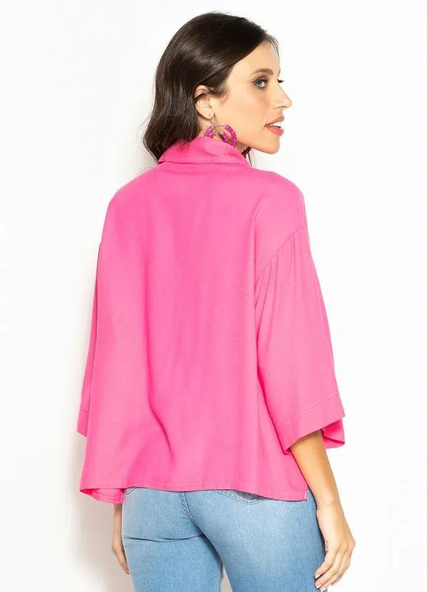 Colcci - Camisa de Viscose Rosa 2