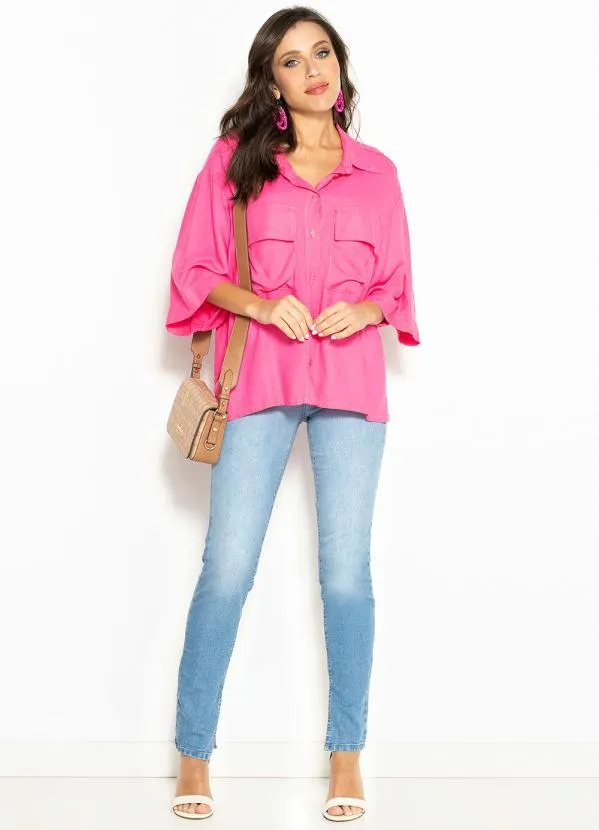 Colcci - Camisa de Viscose Rosa 3