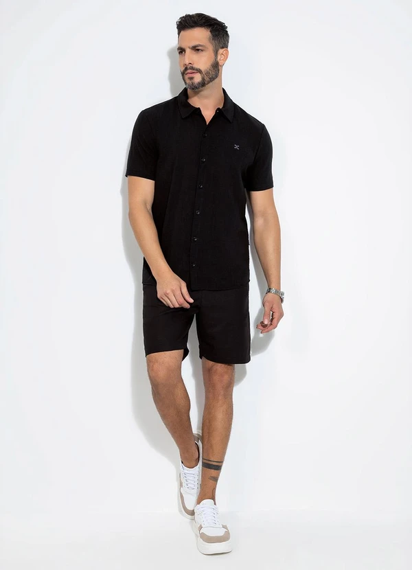 Exco - Camisa em Algodão Preto 3