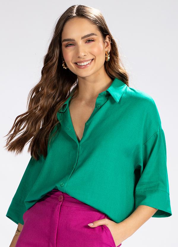 Hering - Camisa em Viscolinho Verde