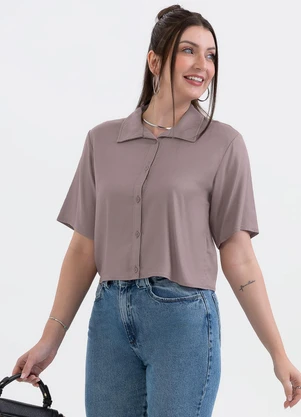 Habana - Camisa em Viscose Sarjada Lilás - HABANA