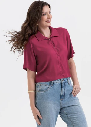 Habana - Camisa em Viscose Sarjada Pink - HABANA