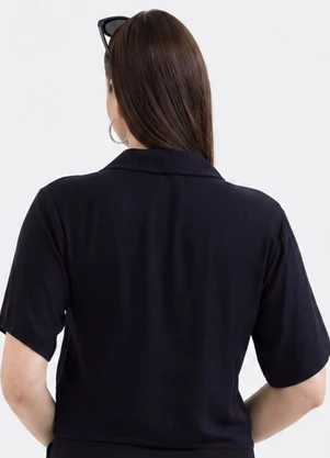 Habana - Camisa em Viscose Sarjada Preto - HABANA
