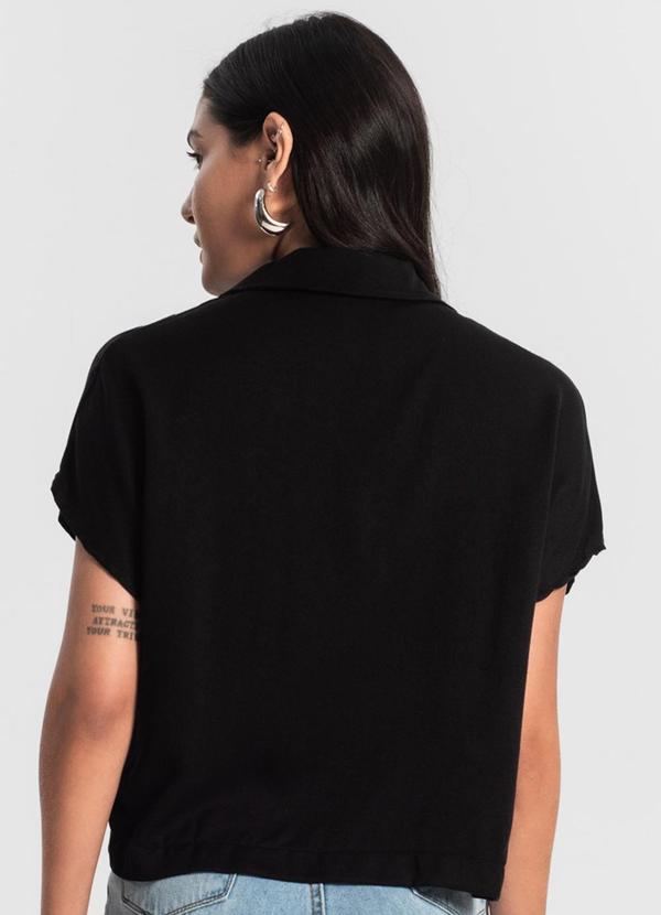 Rovitex - Camisa Feminina Botão de Viscose Preto 2