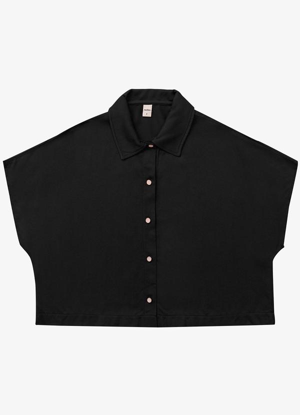 Rovitex - Camisa Feminina Botão de Viscose Preto 4
