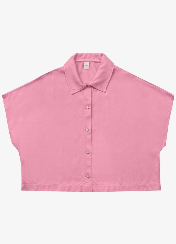 Rovitex - Camisa Feminina Botão de Viscose Rosa 3