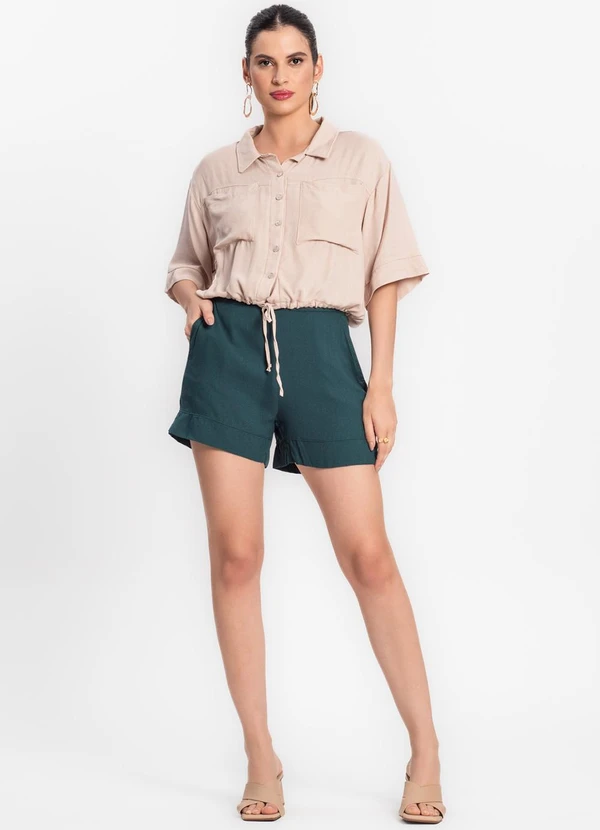 Endless - Camisa Feminina com Bolso Bege 3