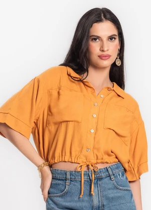 Endless - Camisa Feminina com Bolso Marrom - ENDLESS