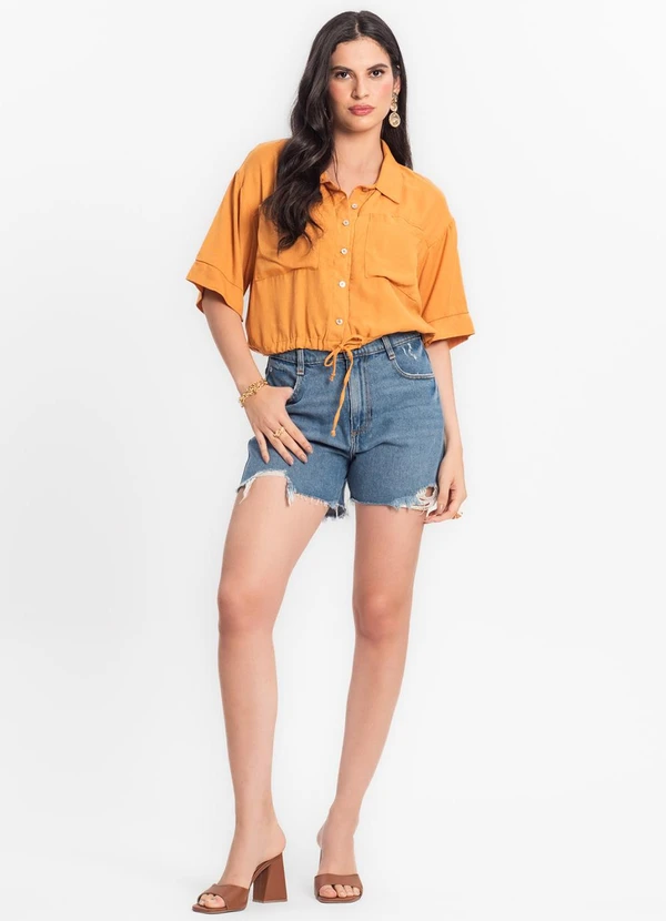 Endless - Camisa Feminina com Bolso Marrom 3