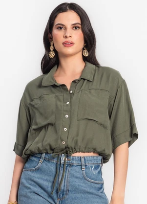 Endless - Camisa Feminina com Bolso Verde - ENDLESS