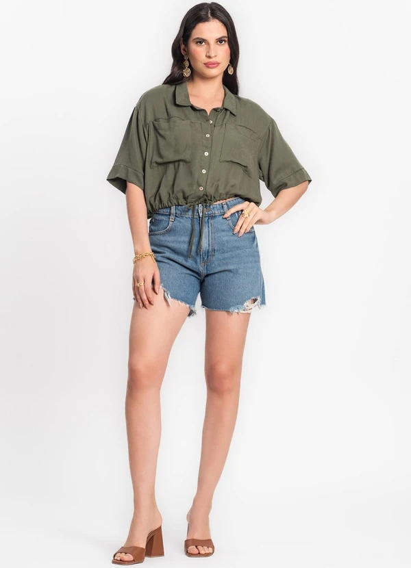 Endless - Camisa Feminina com Bolso Verde 3