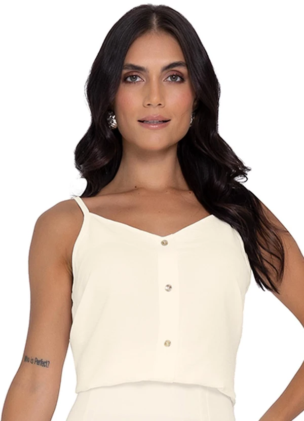 Rovitex - Camisa Feminina com Botões em Air Flow Bege
