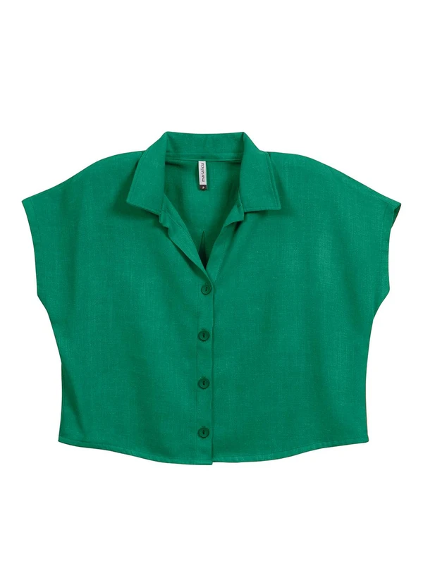 Marialícia - Camisa Feminina Cropped Verde 3