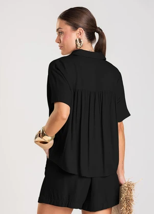 Dianna - Camisa Feminina em Tecido de Viscose Preto - DIANNA