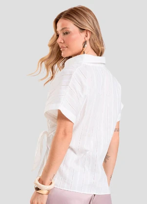 Dianna - Camisa Feminina em Tricoline Bege - DIANNA