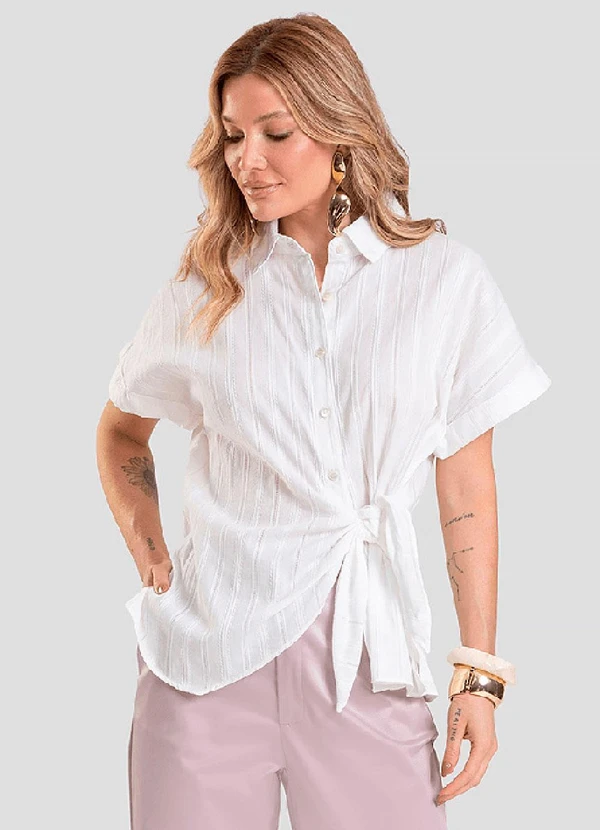 Dianna - Camisa Feminina em Tricoline Bege