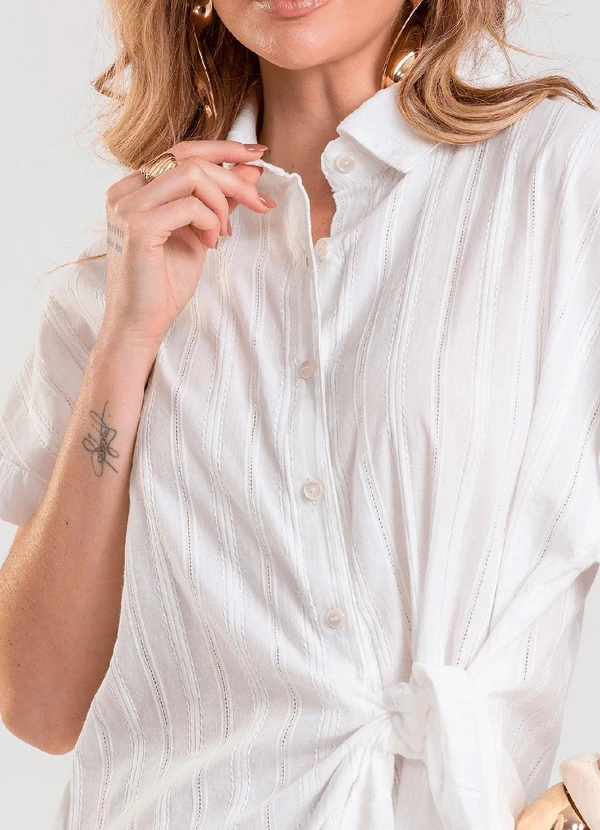 Dianna - Camisa Feminina em Tricoline Bege 4