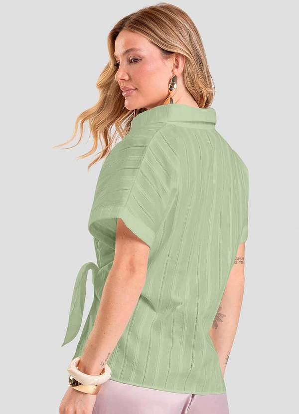 CAMISA FEMININA EM TRICOLINE VERDE - DIANNA