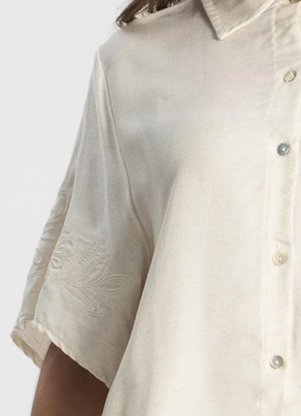 Endless - Camisa Feminina em Viscolinho Bege 5