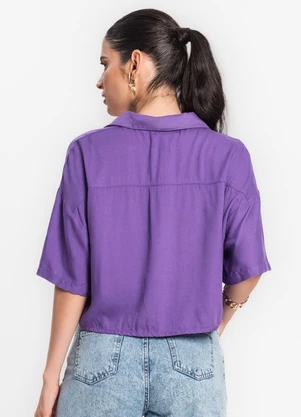 Endless - Camisa Feminina em Viscose Creponada Roxo - ENDLESS