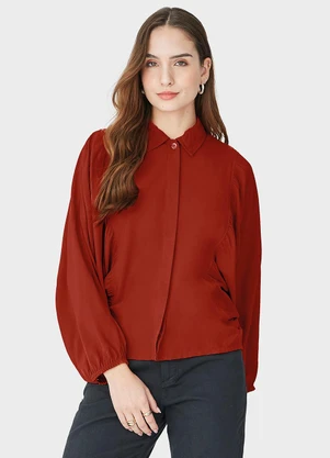 Malwee - Camisa Feminina em Viscose Terracota - MALWEE