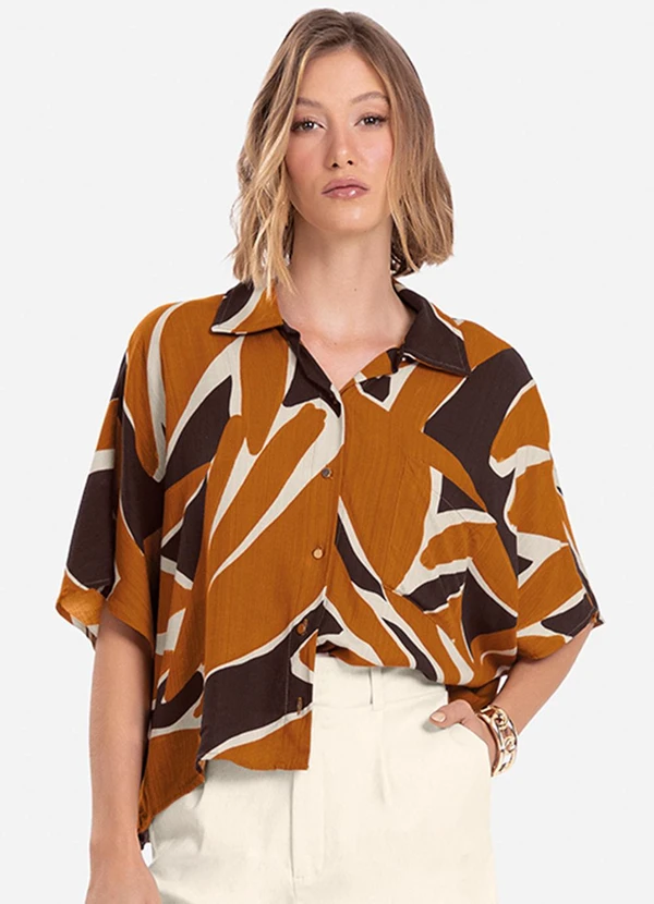 Endless - Camisa Feminina Estampada Marrom