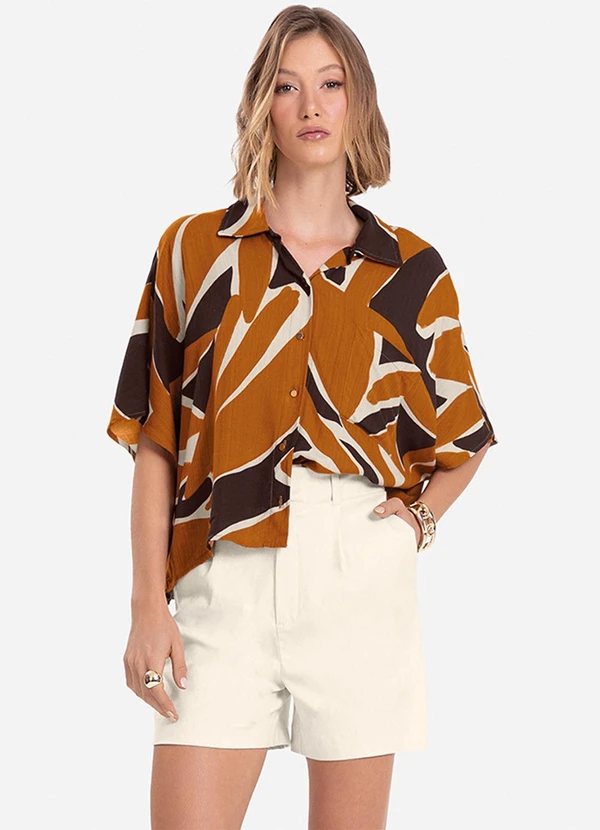 Endless - Camisa Feminina Estampada Marrom 2