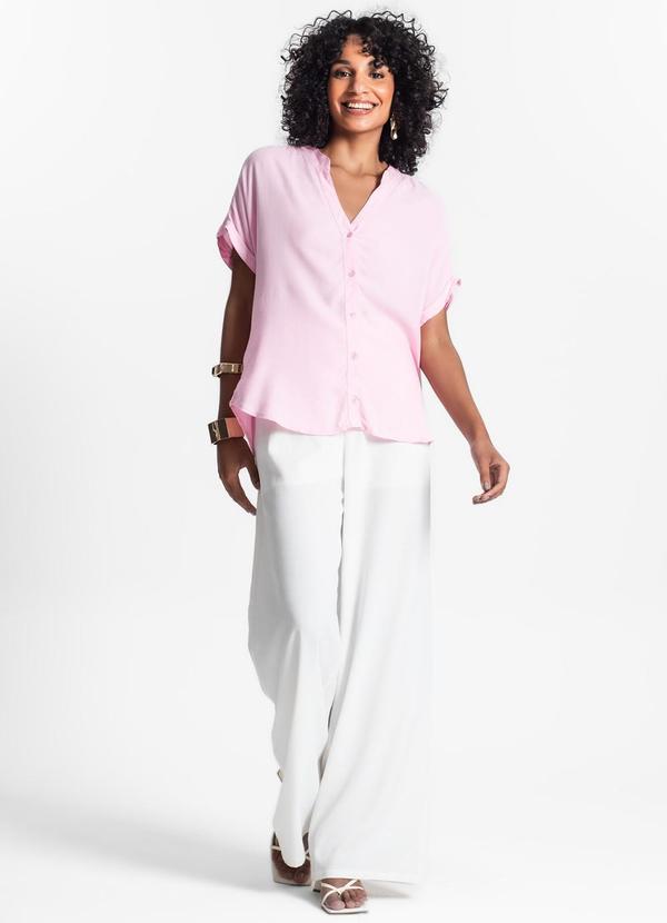 Select - Camisa Feminina Gola Padre Manga Curta Rosa 3