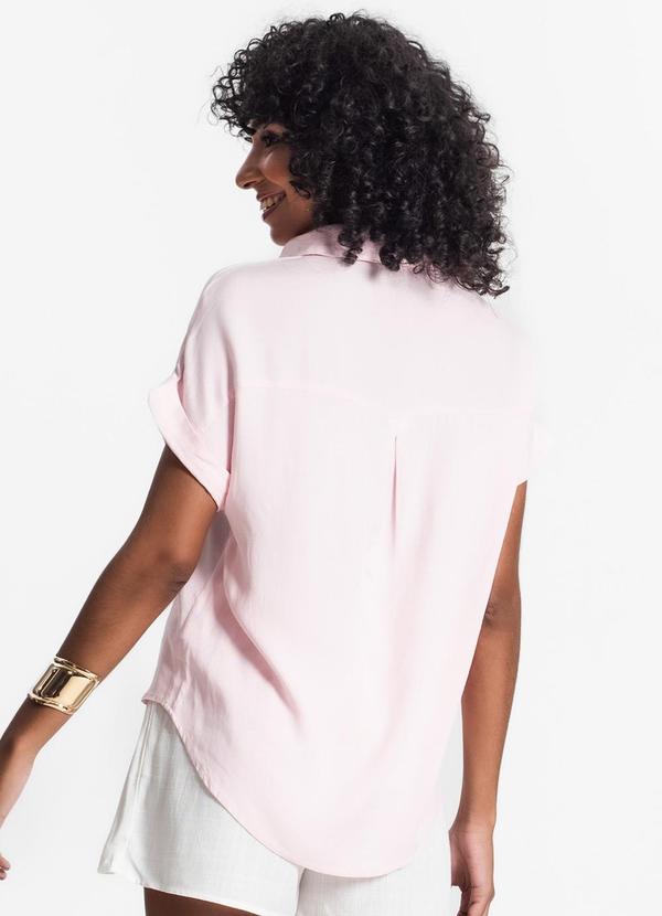 Select - Camisa Feminina Gola Padre Manga Curta Rosa 2