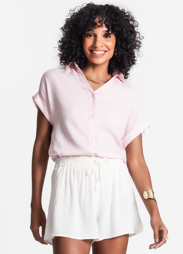 Select - Camisa Feminina Gola Padre Manga Curta Rosa 4