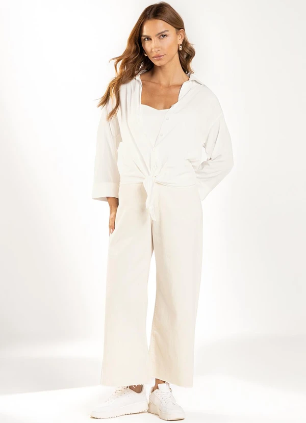 Marialícia - Camisa Feminina Laco Frontal Bege 2