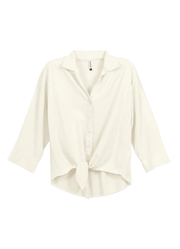Marialícia - Camisa Feminina Laco Frontal Bege 3