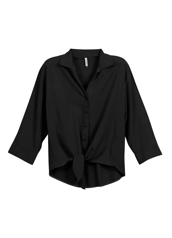 Marialícia - Camisa Feminina Laco Frontal Preto 3