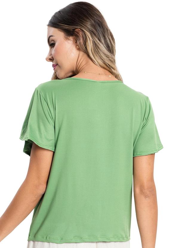 Rovitex - Camisa Feminina Malha Delicate com Botões Verde 2