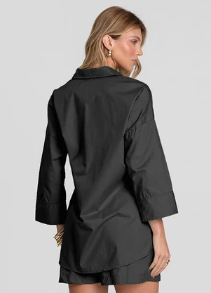 Dianna - Camisa Feminina Manga 7/8 Preto - DIANNA