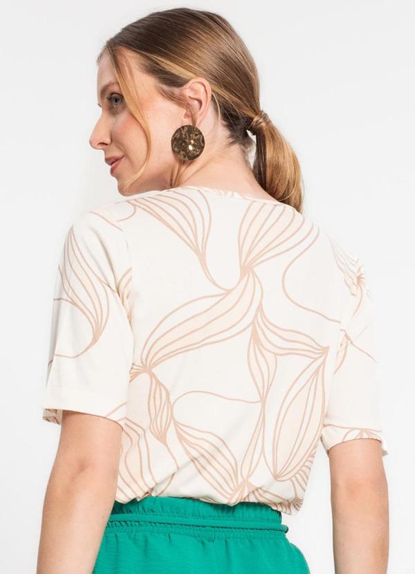 Rovitex - Camisa Feminina Manga Curta Bege 2