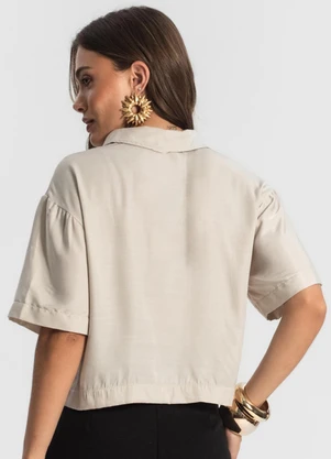 Endless - Camisa Feminina Manga Curta Bege - ENDLESS