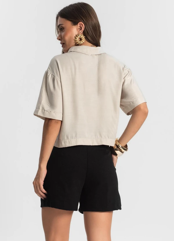 Endless - Camisa Feminina Manga Curta Bege 4