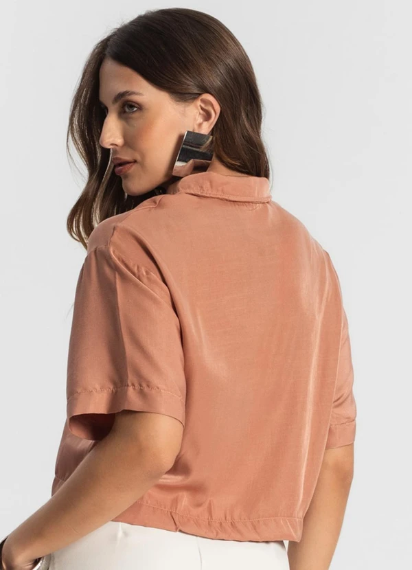 Endless - Camisa Feminina Manga Curta Marrom 2