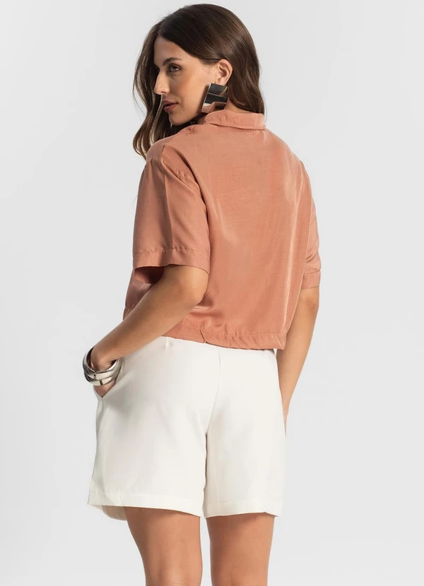 Endless - Camisa Feminina Manga Curta Marrom 4