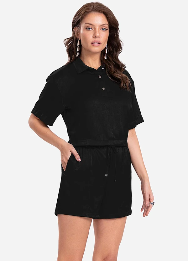 Endless - Camisa Feminina Manga Curta Preto 2