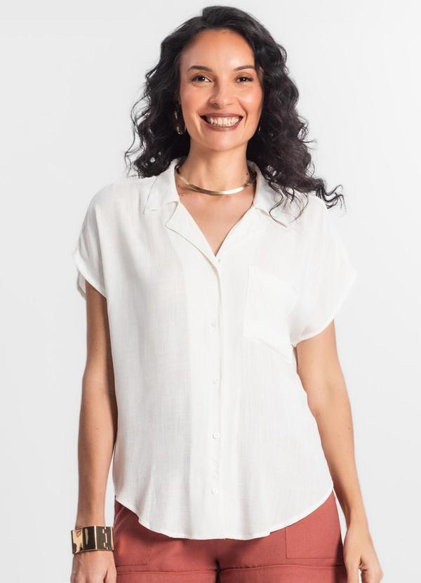 Select - Camisa Feminina Manga Curta Viscose Branco